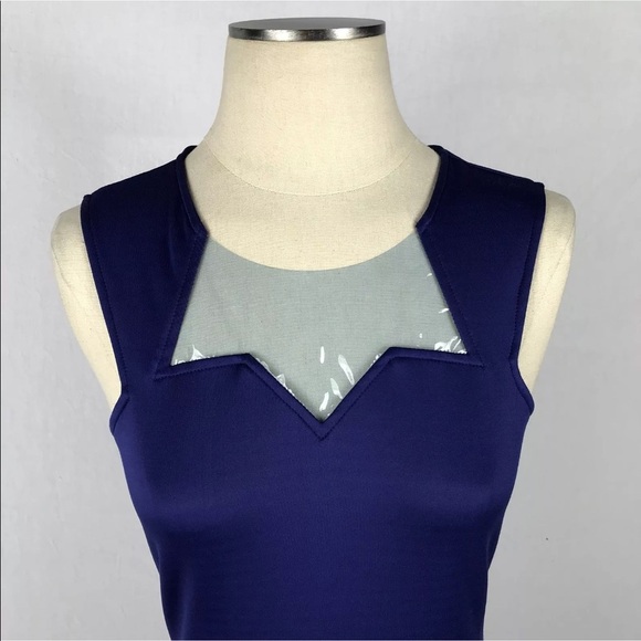 NEW PACSUN Plastic & Blue Bodycon Dress - Picture 2 of 8